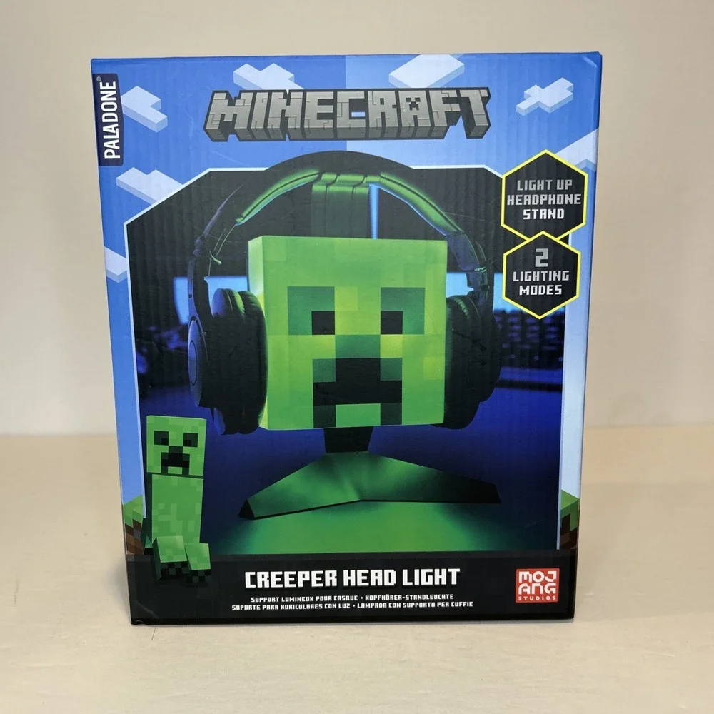 Paladone Minecraft Creeper Head Light Up Headphone Headset 2 Lighting Modes New